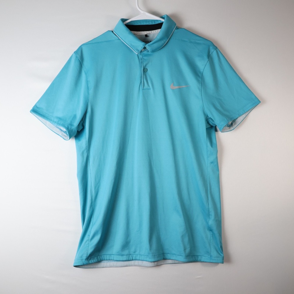 Nike Golf Modern Fit Dri-FIT Teal Blue Polo Shirt 725507-418 Mens Size M